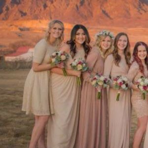 Champagne/nude colored bridesmaid dresse